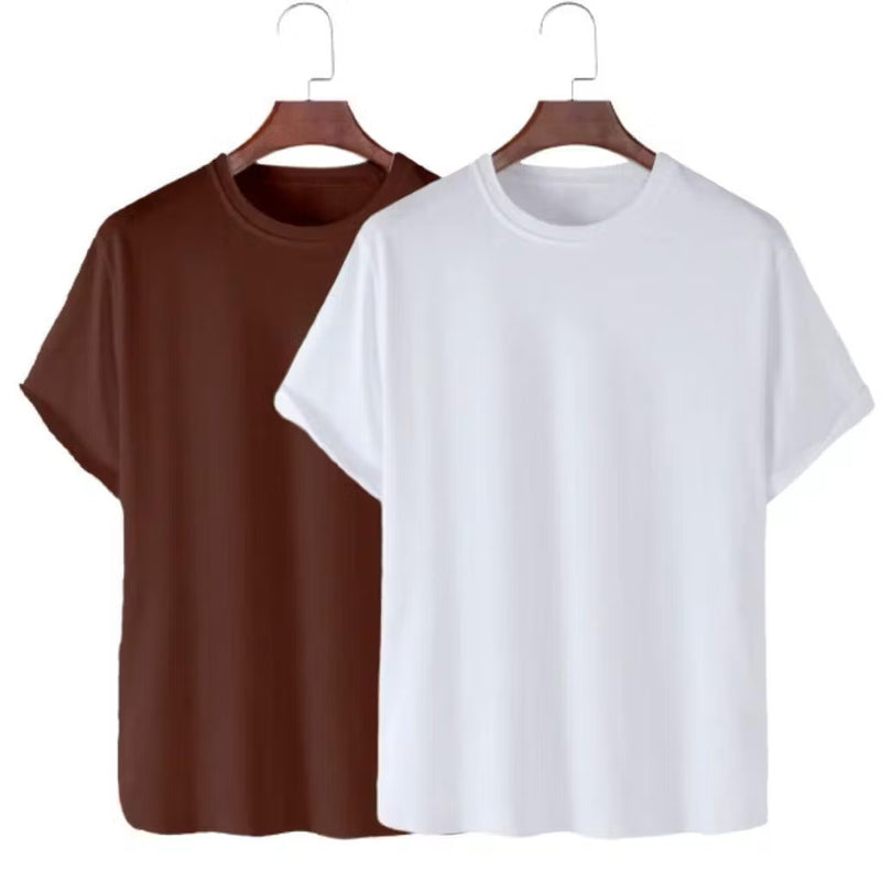 2 Camisetas Basica Streetwear Camisa T-Shirt Camisa Masculina Slim Promoção Algodão Varias Cores