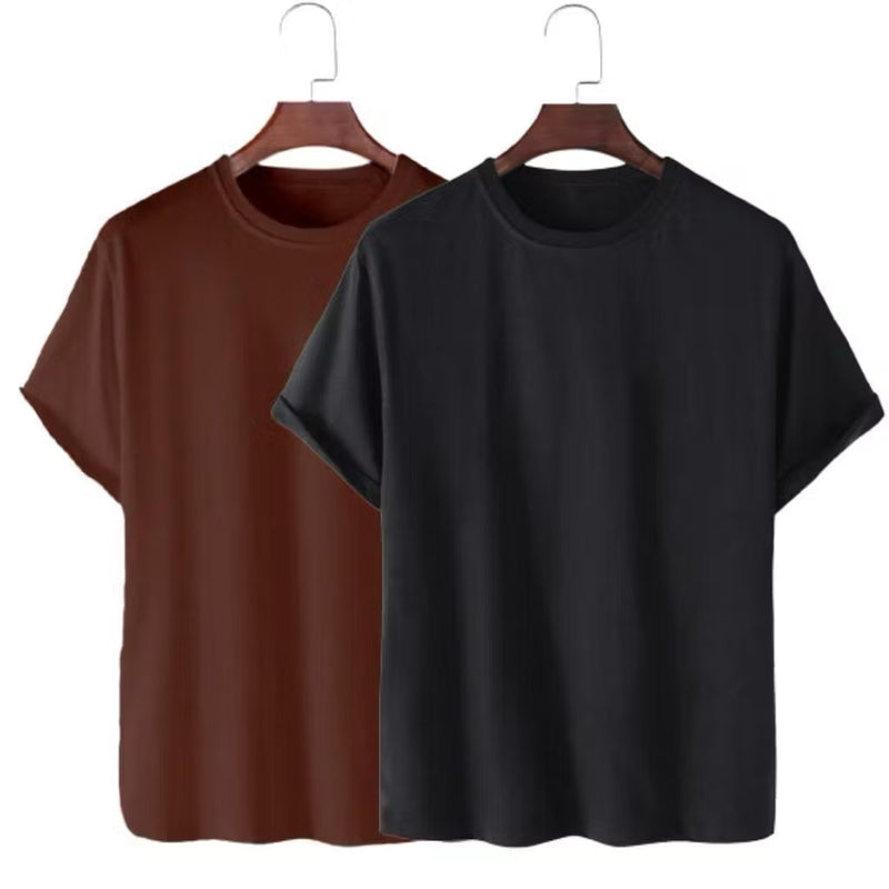 2 Camisetas Basica Streetwear Camisa T-Shirt Camisa Masculina Slim Promoção Algodão Varias Cores