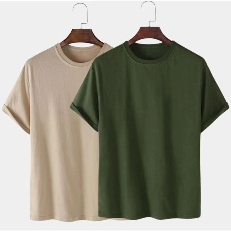 2 Camisetas Basica Streetwear Camisa T-Shirt Camisa Masculina Slim Promoção Algodão Varias Cores