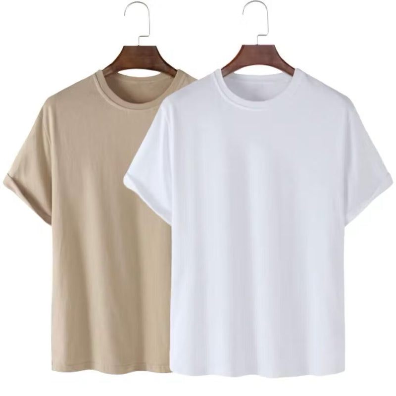 2 Camisetas Basica Streetwear Camisa T-Shirt Camisa Masculina Slim Promoção Algodão Varias Cores