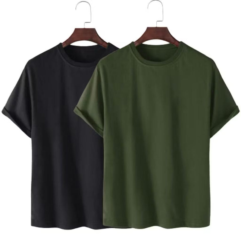 2 Camisetas Basica Streetwear Camisa T-Shirt Camisa Masculina Slim Promoção Algodão Varias Cores