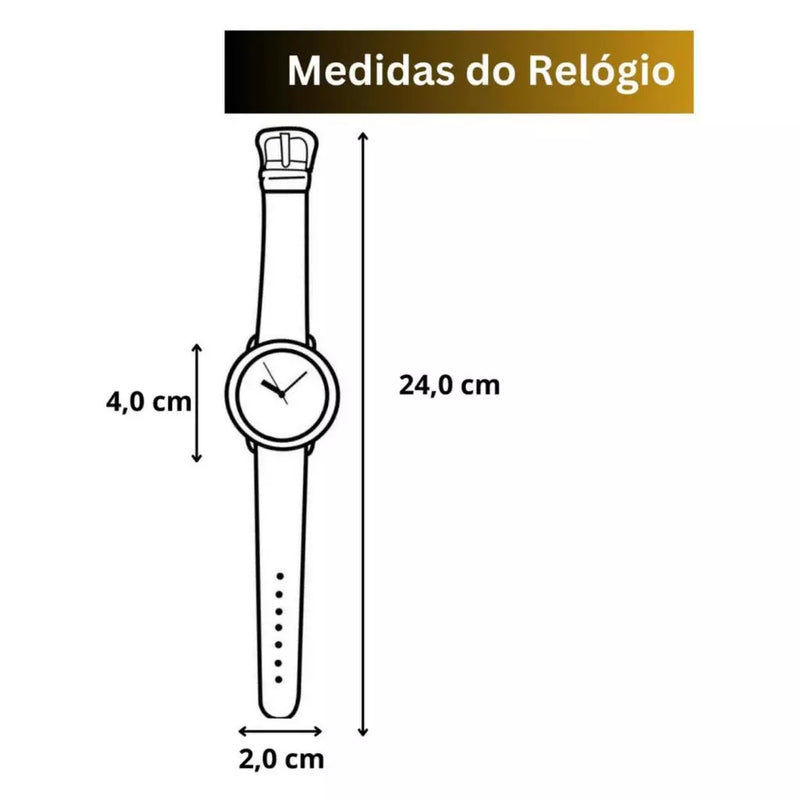 Kit de Relogio Redondo com Colar e Caixa